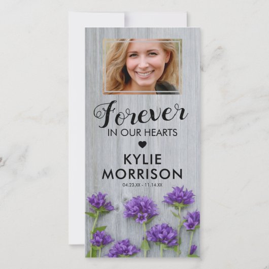 Rustikale Beerdigung | Für immer in unseren Herzen Dankeskarte (Rückseite)