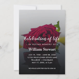 Rustikale Beerdigung ROSE Einladung