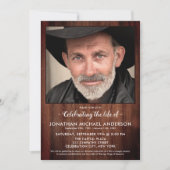 Rustikale Beerdigungsfeier Foto Einladung (Vorderseite)