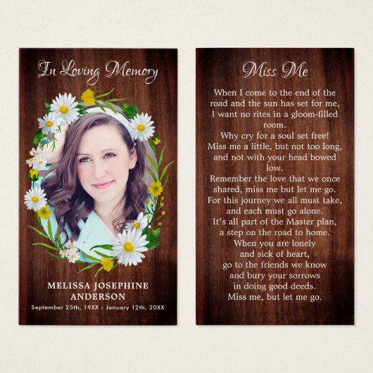 Rustikale Beerdigungskarte (Vorne & Hinten)