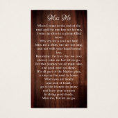 Rustikale Beerdigungskarte (Rückseite)