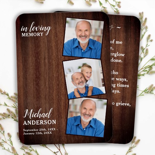 Rustikale Beerdigungskarte Beileid Foto