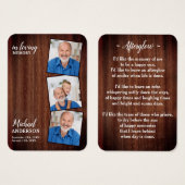 Rustikale Beerdigungskarte Beileid Foto (Vorne & Hinten)