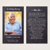 Rustikale Beerdigungskarte Beileid Gedenkkarte für (Vorne & Hinten)