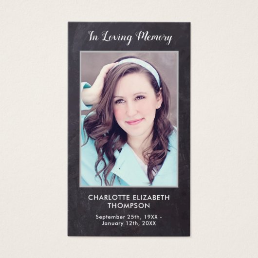 Rustikale Beerdigungskarte Foto Beileid (Vorderseite)