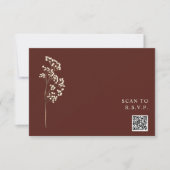 Rustikale Beet Red Gypsophila QR Code Hochzeit RSVP Karte (Vorderseite)
