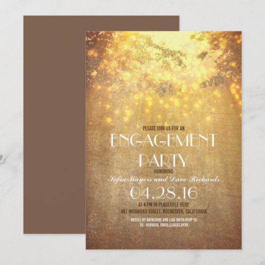 Rustikale Begegnungspartei der Baumrinde Einladung (Vorne/Hinten)