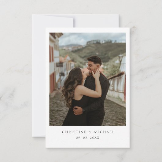 Rustikale Begegnungspartei Wald Save The Date (Rückseite)