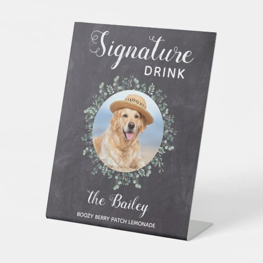 Rustikale Begleitheitsgetränke für Haustiere Hunde Sockelschild (Vorderseite)