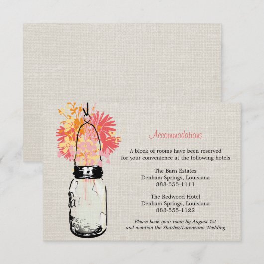 Rustikale Begleitkarte (Vorne/Hinten)