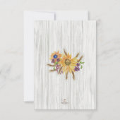 Rustikale, beheizte Sonnenblume Einladung zur Hoch (Rückseite)