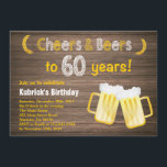 Rustikale Beifall-und Bier-60. Einladung<br><div class="desc">Rustikale Beifall-und Bier-60. Geburtstags-Einladung. Erwachsener Geburtstag. Bier-Geburtstag für Männer. Rustikaler hölzerner Hintergrund. Land Vintages Retro. Für weitere Kundenbezogenheit klicken Sie bitte "besonders anfertigen es" Knopf und benutzen unser Entwurfswerkzeug,  um diese Schablone zu ändern.</div>