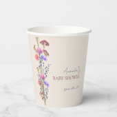Rustikale Beige Acrylblütendusche Bouquet Baby Pappbecher (Rückseite)