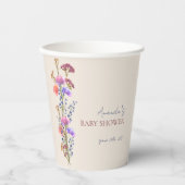 Rustikale Beige Acrylblütendusche Bouquet Baby Pappbecher (Vorderseite)