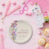 Rustikale Beige Acrylblütendusche Bouquet Baby Pappteller (Party)