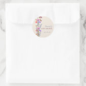 Rustikale Beige Acrylblütendusche Bouquet Baby Runder Aufkleber (Tasche)