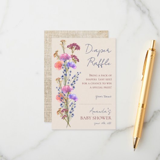 Rustikale, beige Acrylblütenspinnerei Begleitkarte (Vorderseite/Rückseite Beispiel)