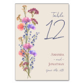 Rustikale Beige Akryllische Blumenhochzeit Tischnummer (Rückseite)