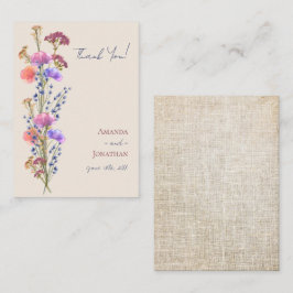 Rustikale Beige Akryllische Blumenhochzeit Vielen Mitteilungskarte
