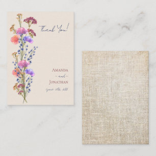 Rustikale Beige Akryllische Blumenhochzeit Vielen Mitteilungskarte