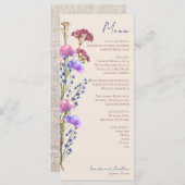 Rustikale Beige Akryllische Blumenkarte Menükarte (Vorne/Hinten)