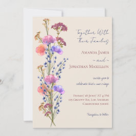 Rustikale Beige Akryllische Bouquet-Hochzeit Einladung