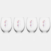 Rustikale Beige Akryllische Bouquet-Hochzeit Weinglas Ohne Stiel (Vorderseite)