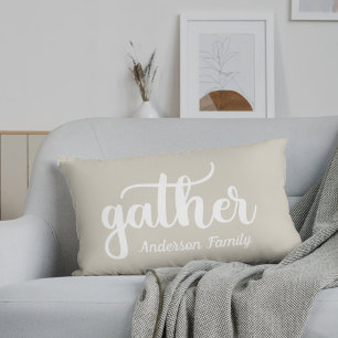 Rustikale Beige Ansammlung Name Lendenkissen