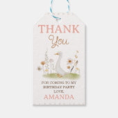 Rustikale Beige Blüte Albern Gänse 1. Geburtstag Geschenkanhänger (Vorderseite)