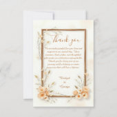 Rustikale Beige Botanische Hochzeit Dankeskarte (Rückseite)