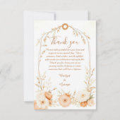 Rustikale Beige Botanische Hochzeit & Foto Dankeskarte (Rückseite)