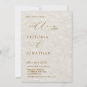 Rustikale Beige Brown Foto Wedding Einladung (Vorderseite)