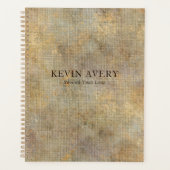 Rustikale Beige Gold Linen Textur Planer (Vorderseite)