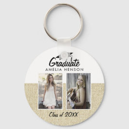 Rustikale Beige Graduate Class 2 Foto Collage Schlüsselanhänger
