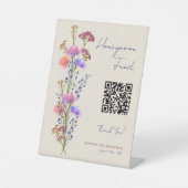 Rustikale Beige Hochzeitsfeier Sockelschild (Vorderseite)