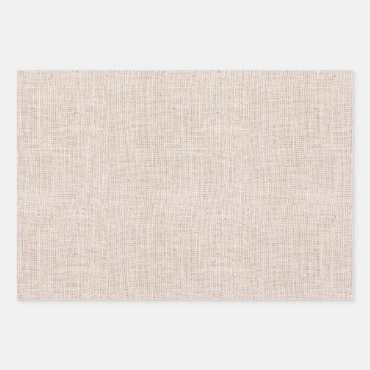 Rustikale Beige Imitat Burlap Textur Geschenkpapier Set (Vorderseite 2)