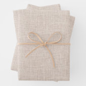 Rustikale Beige Imitat Burlap Textur Geschenkpapier Set (Beispiel)