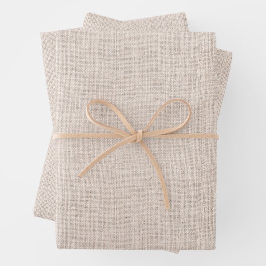 Rustikale Beige Imitat Burlap Textur Geschenkpapier Set (Beispiel)