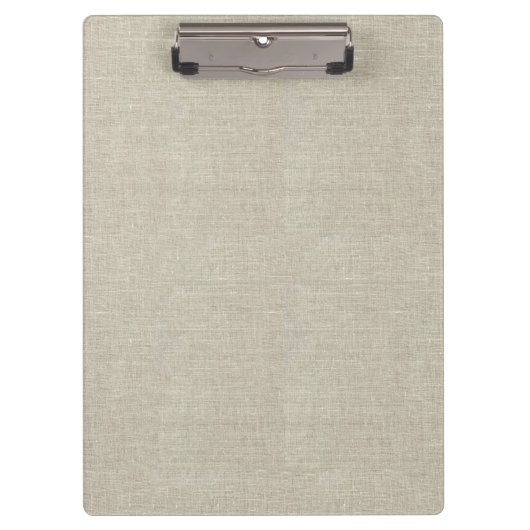 Rustikale Beige Linen bedruckt Klemmbrett (Vorderseite)