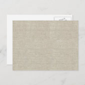 Rustikale Beige Linen bedruckt Postkarte (Vorne/Hinten)