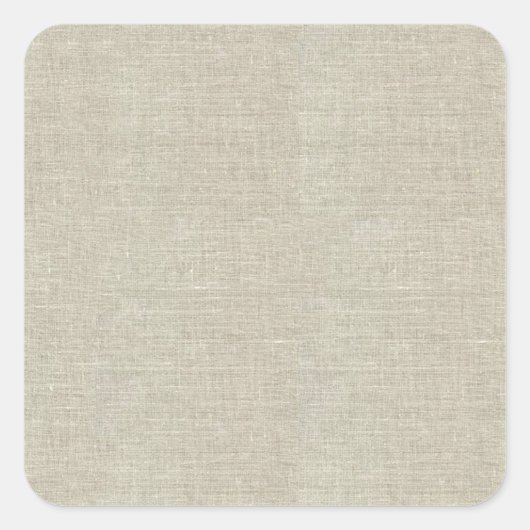 Rustikale Beige Linen bedruckt Quadratischer Aufkleber (Vorderseite)