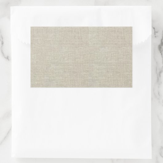 Rustikale Beige Linen bedruckt Rechteckiger Aufkleber (Tasche)