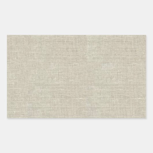 Rustikale Beige Linen bedruckt Rechteckiger Aufkleber (Vorderseite)