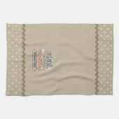 Rustikale Beige Polka Dot Weihnachten Mit Monogram Geschirrtuch (Horizontal)