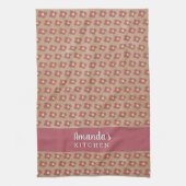 Rustikale Beige Rote Blume Muster Blumenbezeichnun Geschirrtuch (Vertikal)