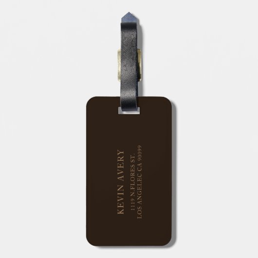 Rustikale Beige Textur Gepäckanhänger (Rückseite vertikal)