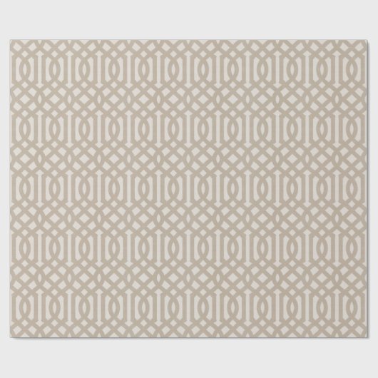 Rustikale Beige Trellis Geschenkpapier (Flach)