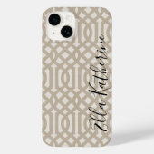 Rustikale Beige Trellis Monogram Case-Mate iPhone Hülle (Rückseite)