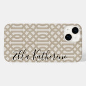 Rustikale Beige Trellis Monogram Case-Mate iPhone Hülle (Rückseite (Horizontal))