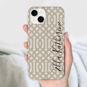 Rustikale Beige Trellis Monogram Case-Mate iPhone Hülle